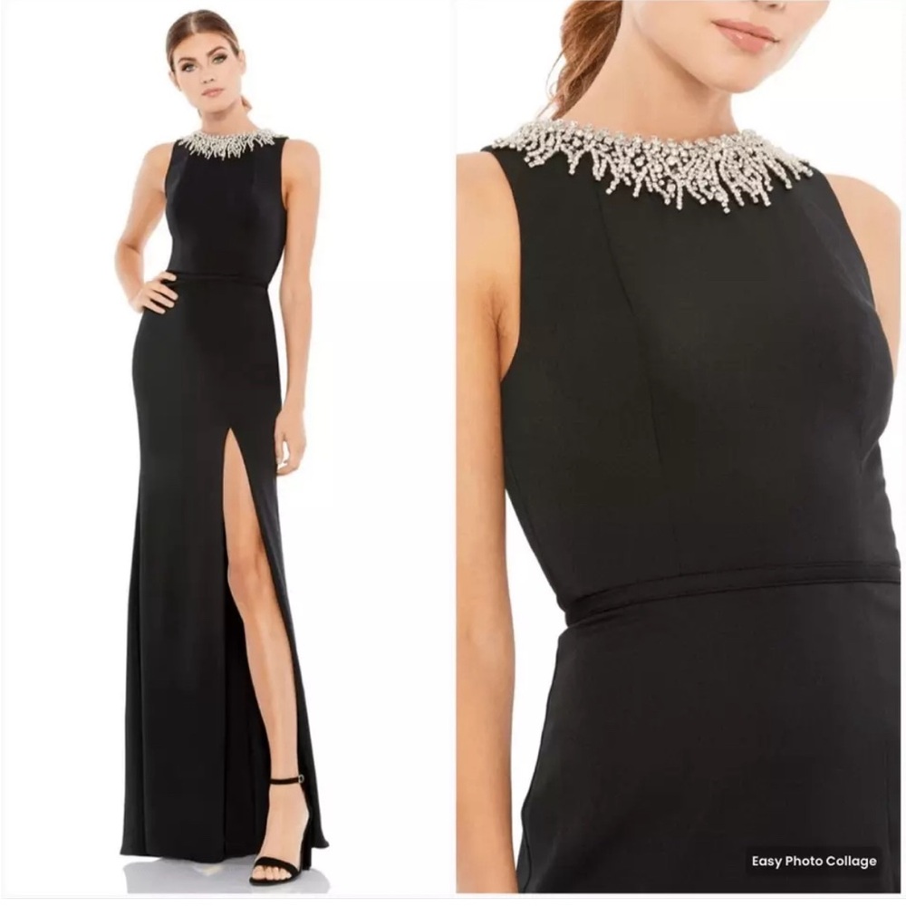 Mac Duggar black sleeveless gown size 8